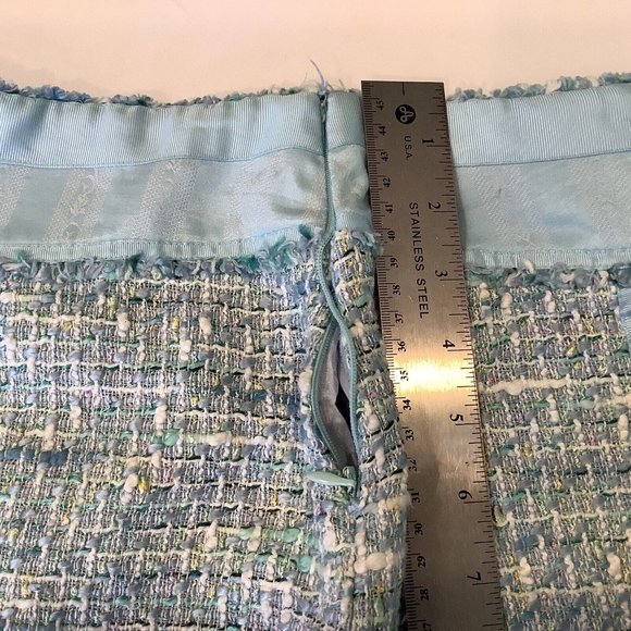 Ice Brand Tweed Mini Skirt Size 4 Pale Blue READ 90s Y2K - Picture 2 of 9